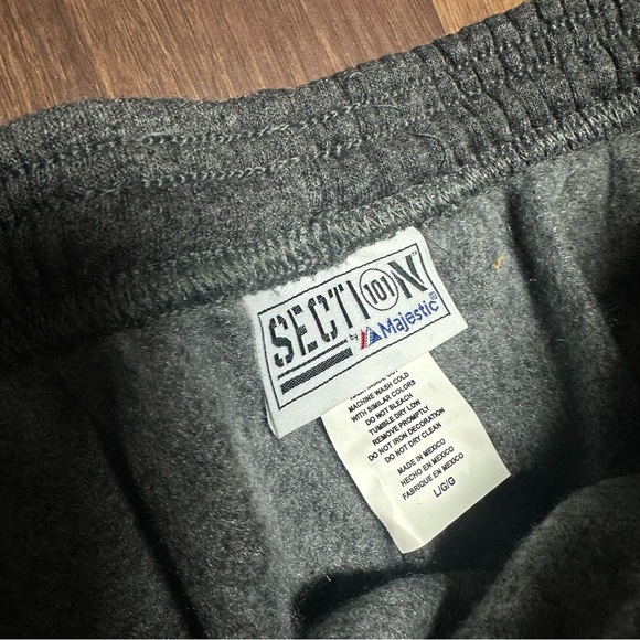 Vintage LSU Tigers Spellout Sweatpants College 90s L Grey Majestic NEW TAGS - Picture 7 of 12